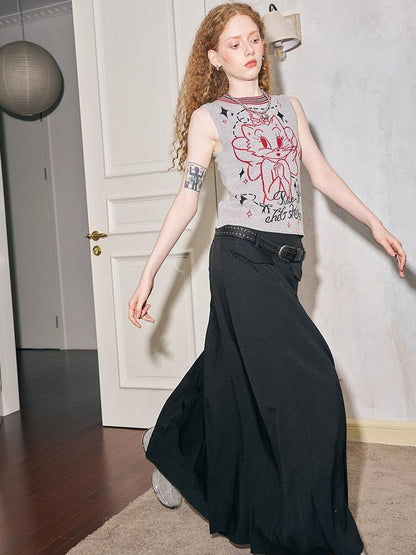 DIDDI MODA Spotted Dog Knit Vest And Tee Set