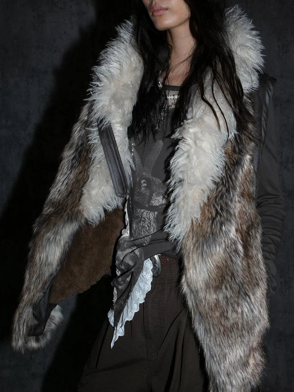 Spring Bunny Print Lace Pearl Embellished Long Sleeve T-Shirt