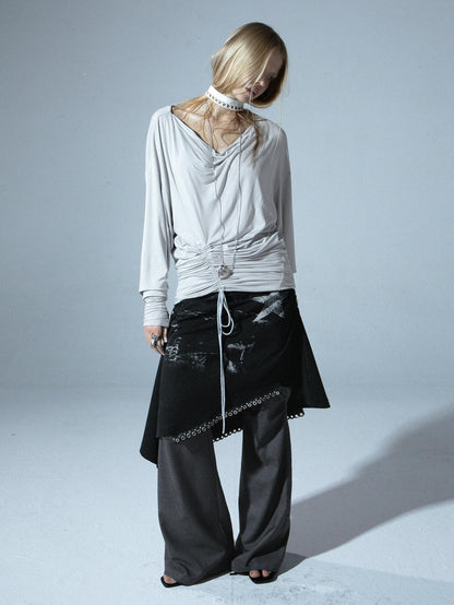 Spring Fall Stretchy Low-Rise Flared Trousers for Women