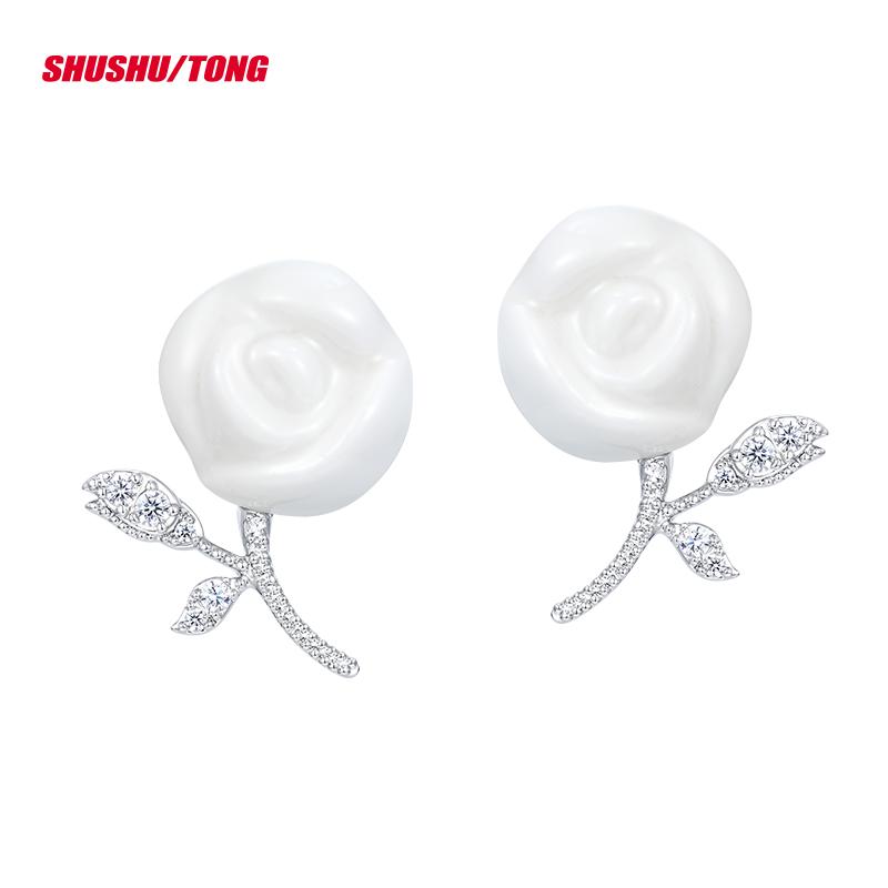 Spring Fashion Ceramic Rose Earrings Stylish &amp; Trendy