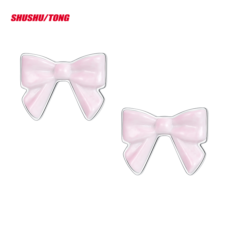 Spring Fashion Elegant Ceramic Bow Earrings