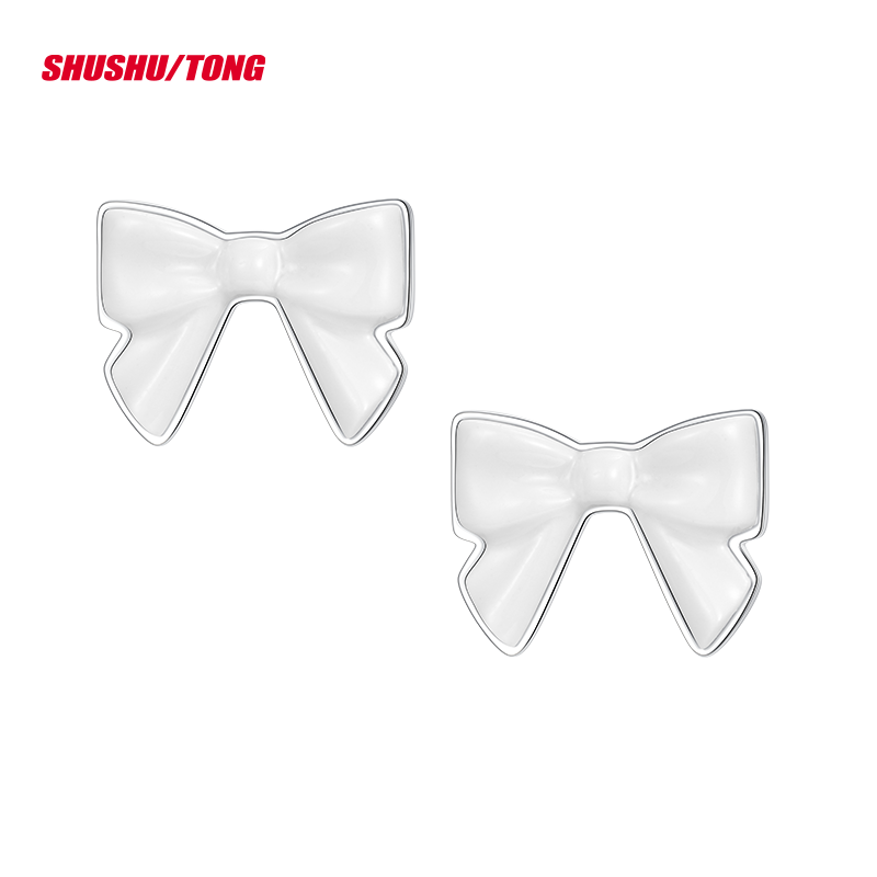 Spring Fashion Elegant Ceramic Bow Earrings