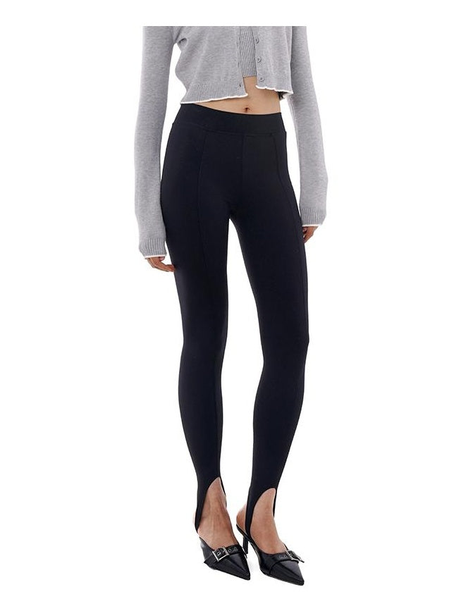 Spring High-Waist Retro Stretch Stirrup Pants