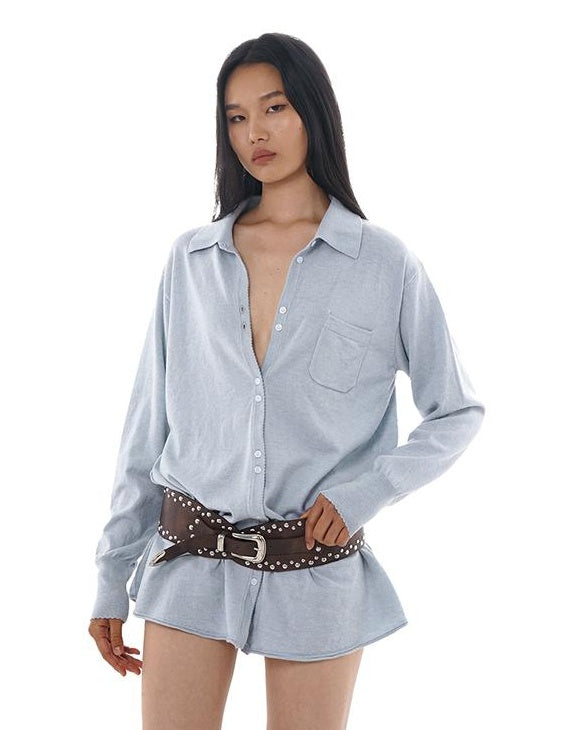 Spring KniT-shirt Dress with Anti Slip Shorts