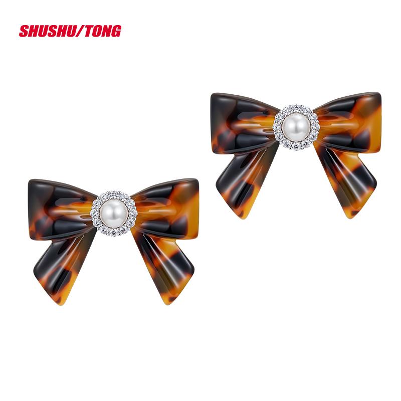 Spring New Arrival: Elegant Resin Bow Earrings