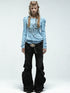 Spring Summer Square Neck Ballet T-shirt with Puff Sleeves