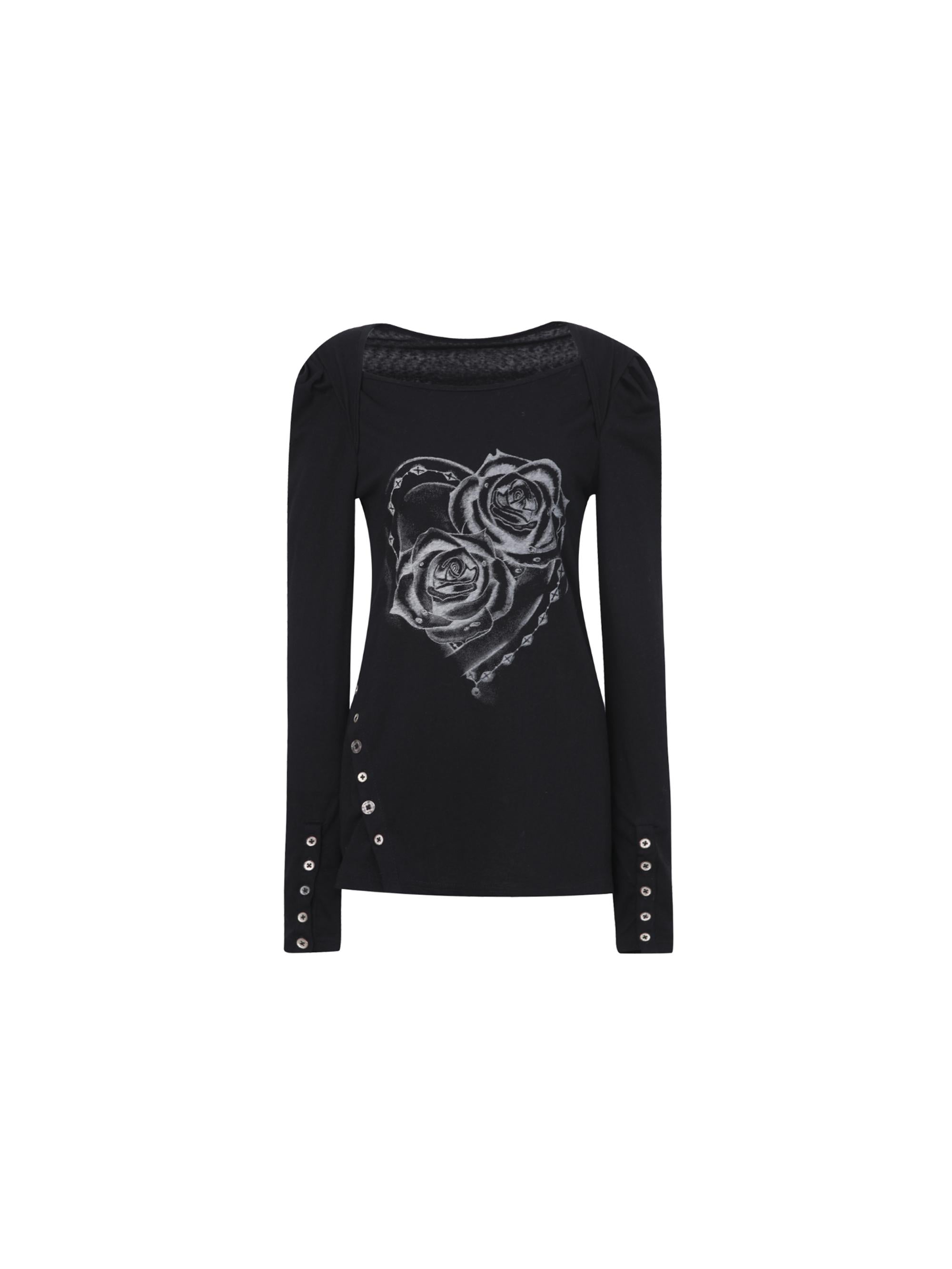 Spring Summer Square Neck Ballet T-shirt with Puff Sleeves