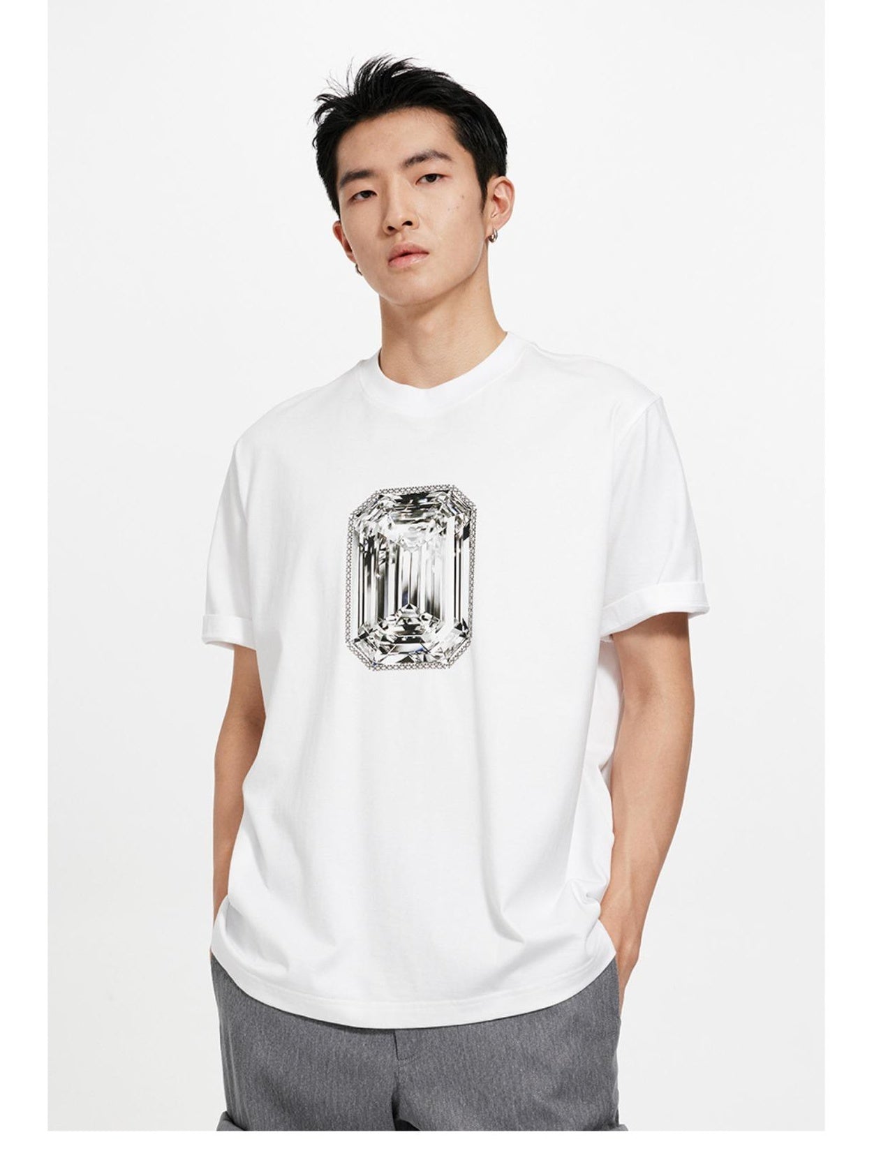 Square Diamond Print Short Sleeve Tee