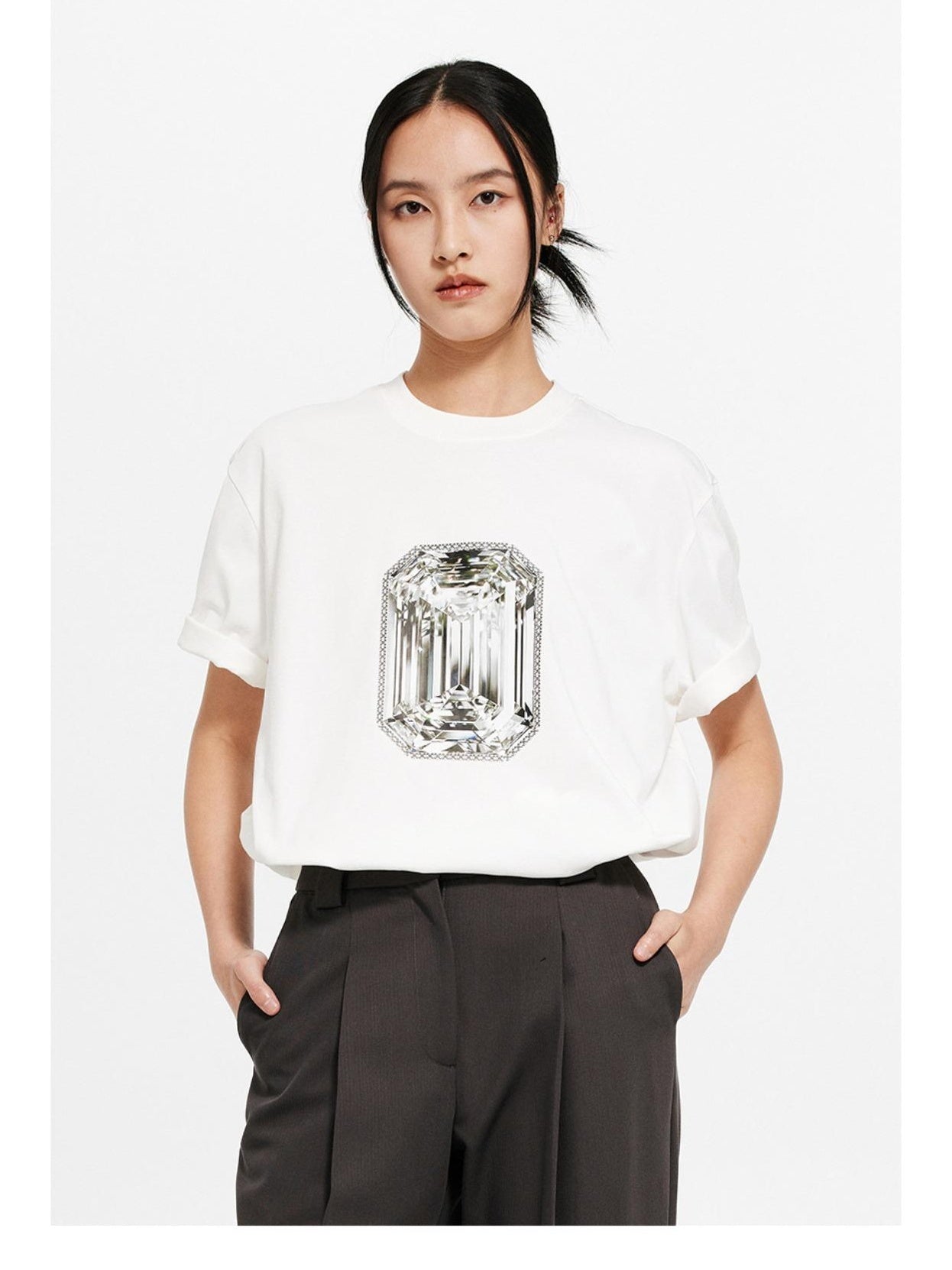 Square Diamond Print Short Sleeve Tee