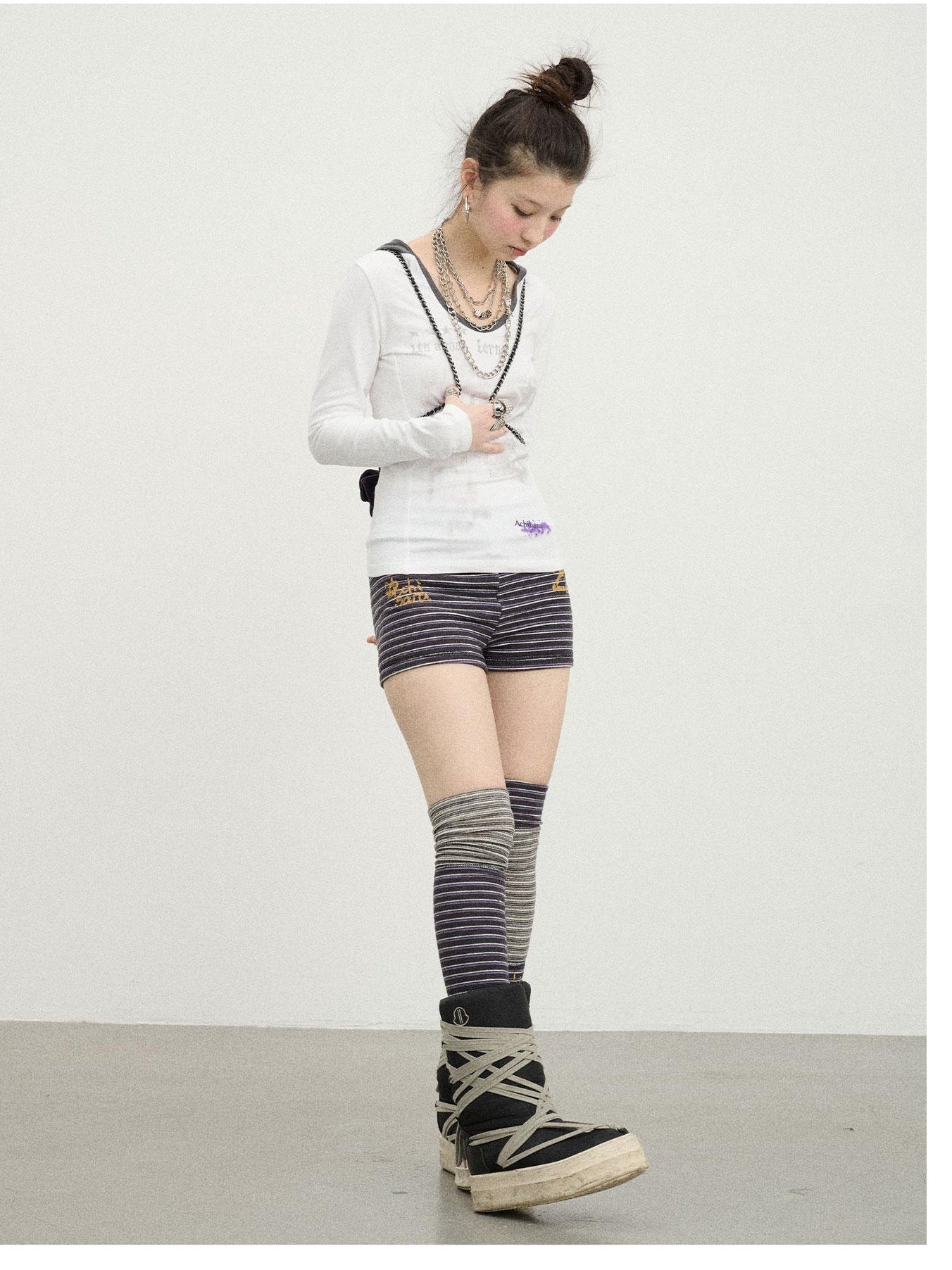 Star Rain Hooded Color Block Slim Fit Long Sleeve Cotton Tee