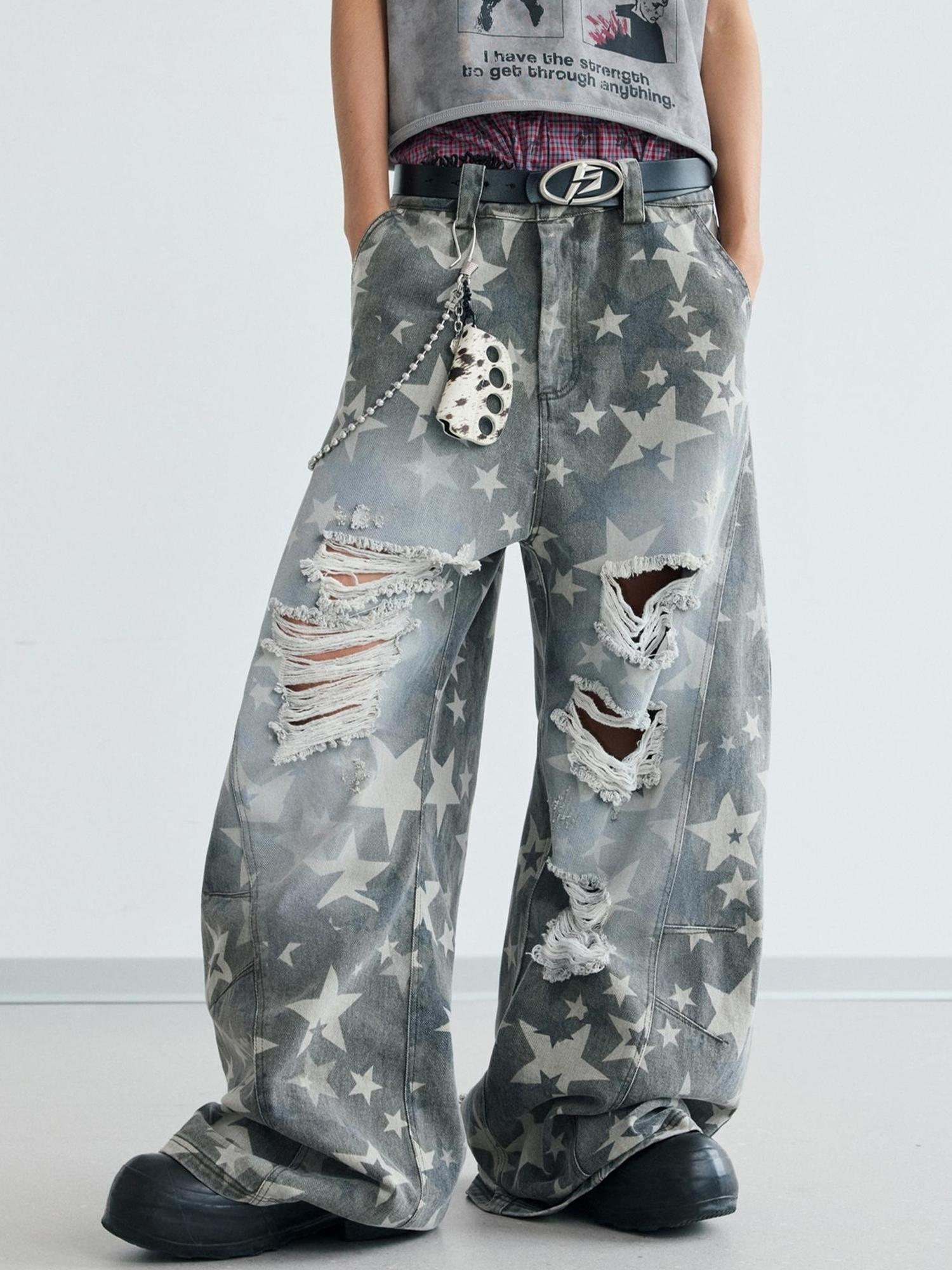 Peoplesense Star Ripped Scimitar Pants