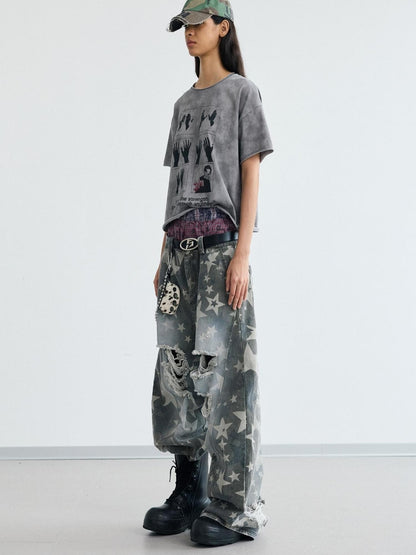 Peoplesense Star Ripped Scimitar Pants
