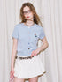 DIDDI MODA Starfish Beaded Knit Short Sleeve Cardigan