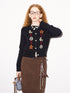 DIDDI MODA Starry Moon Knit Cardigan Wavy Suede Skirt Set