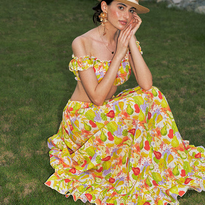 Update Anti Being General One Shoulder Floral Print Resort Maxi Dress Set