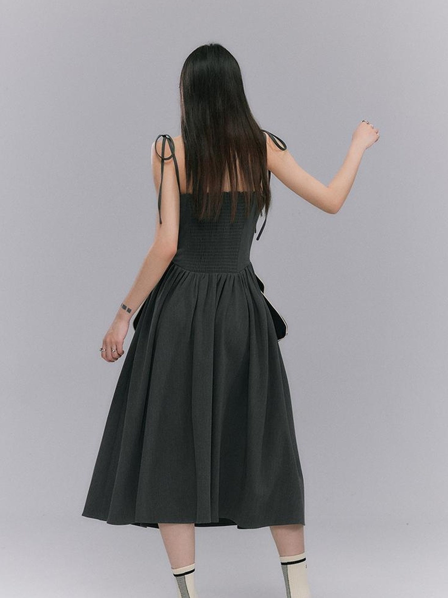 DIDDI MODA Strappy Utility Dress With Adjustable Ties Patch Pockets