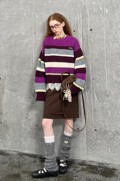 DIDDI MODA Striped Dragon Cowdog Knit Set