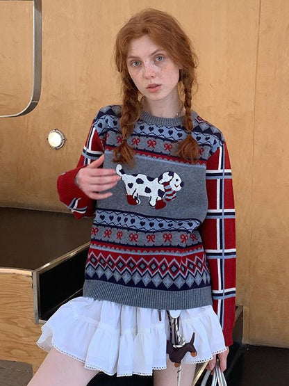 DIDDI MODA Striped Dragon Cowdog Knit Set