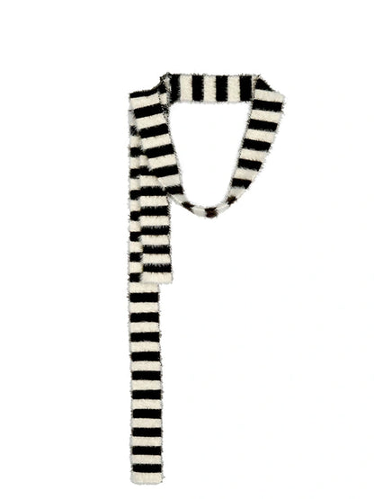 Punk Stripe Cat Ear Studded Scarf Beanie