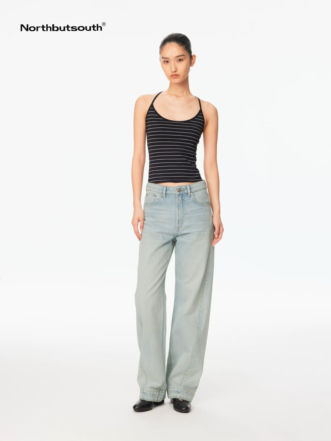 Striped U Neck Racerback Slim Fit Women&