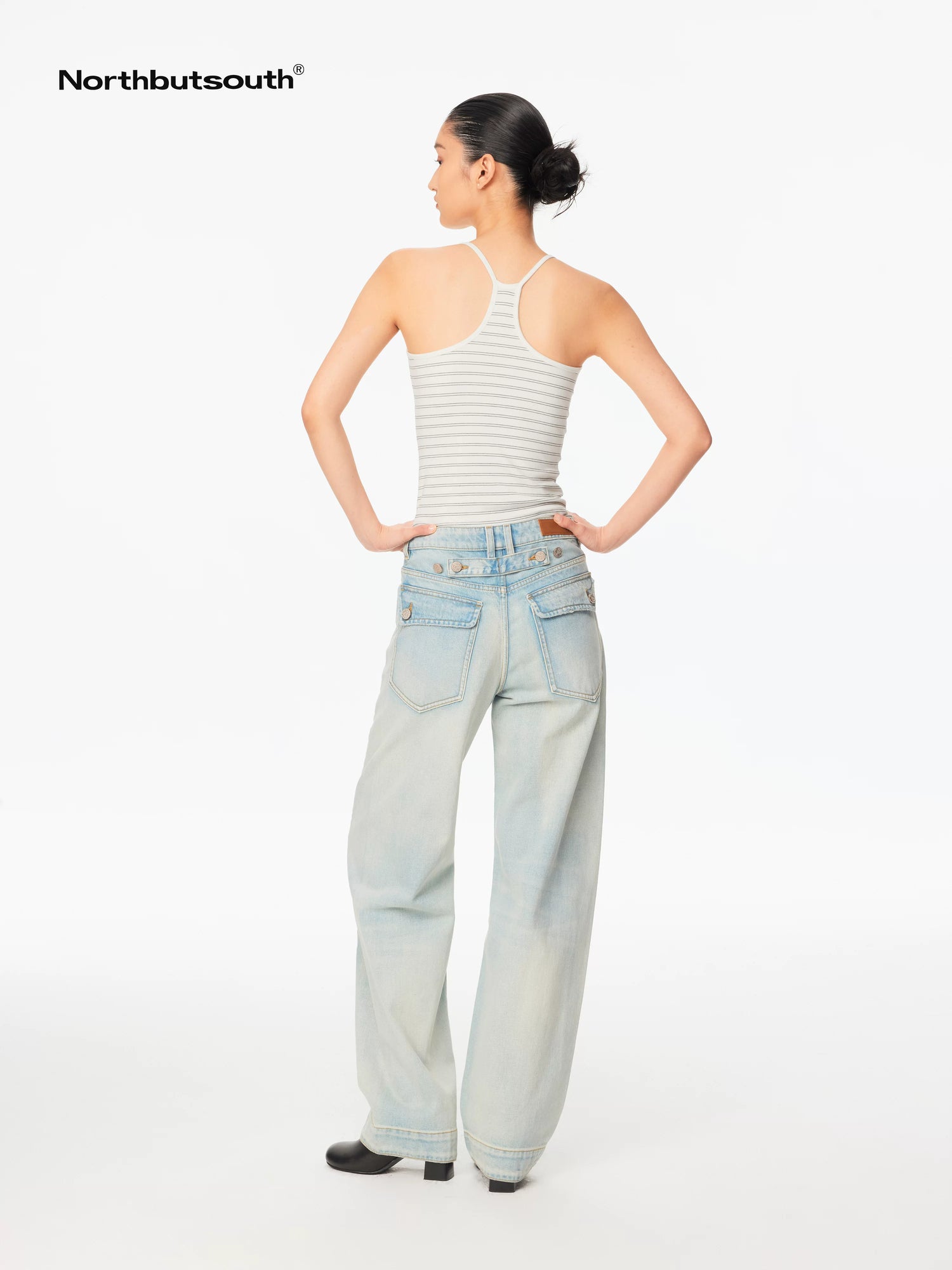 Striped U Neck Racerback Slim Fit Women&