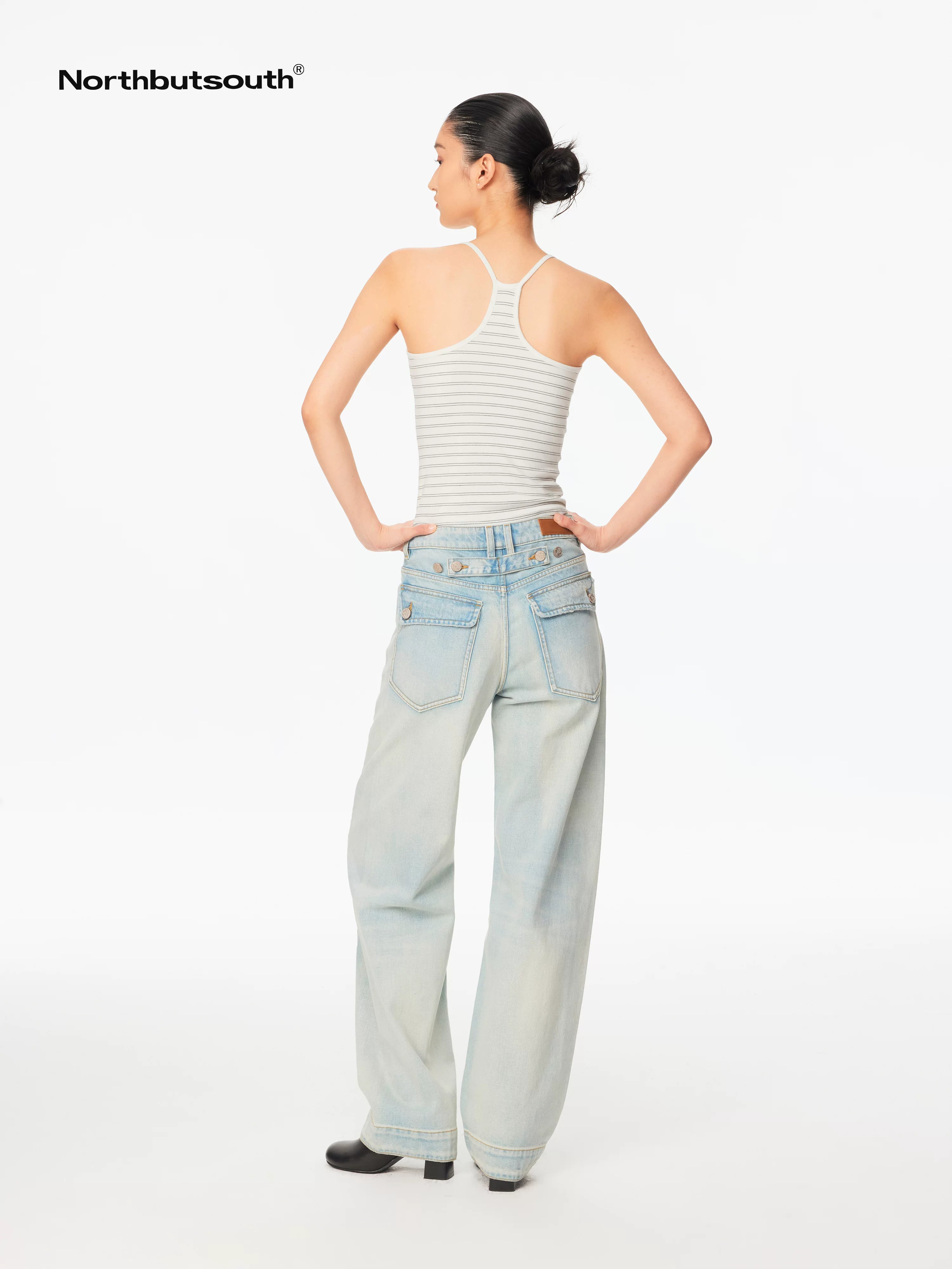 Striped U Neck Racerback Slim Fit Women&