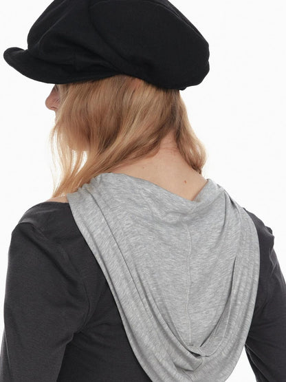 Stylish Black White Octagon Beret For Women Painter Hat