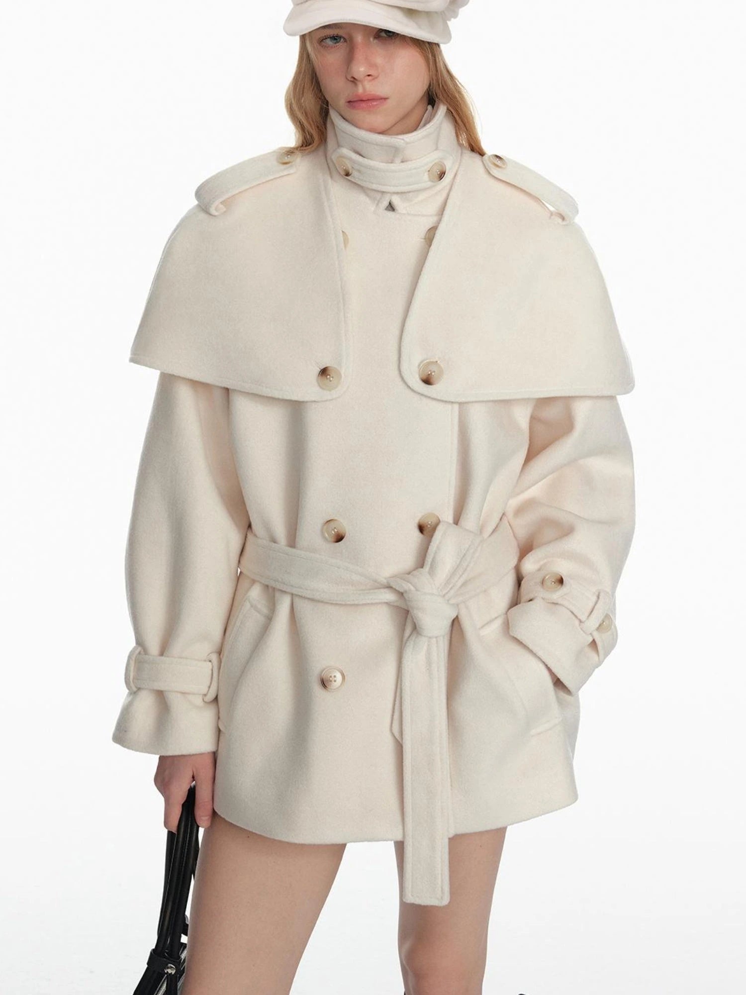 Stylish Black White Octagon Beret For Women Painter Hat