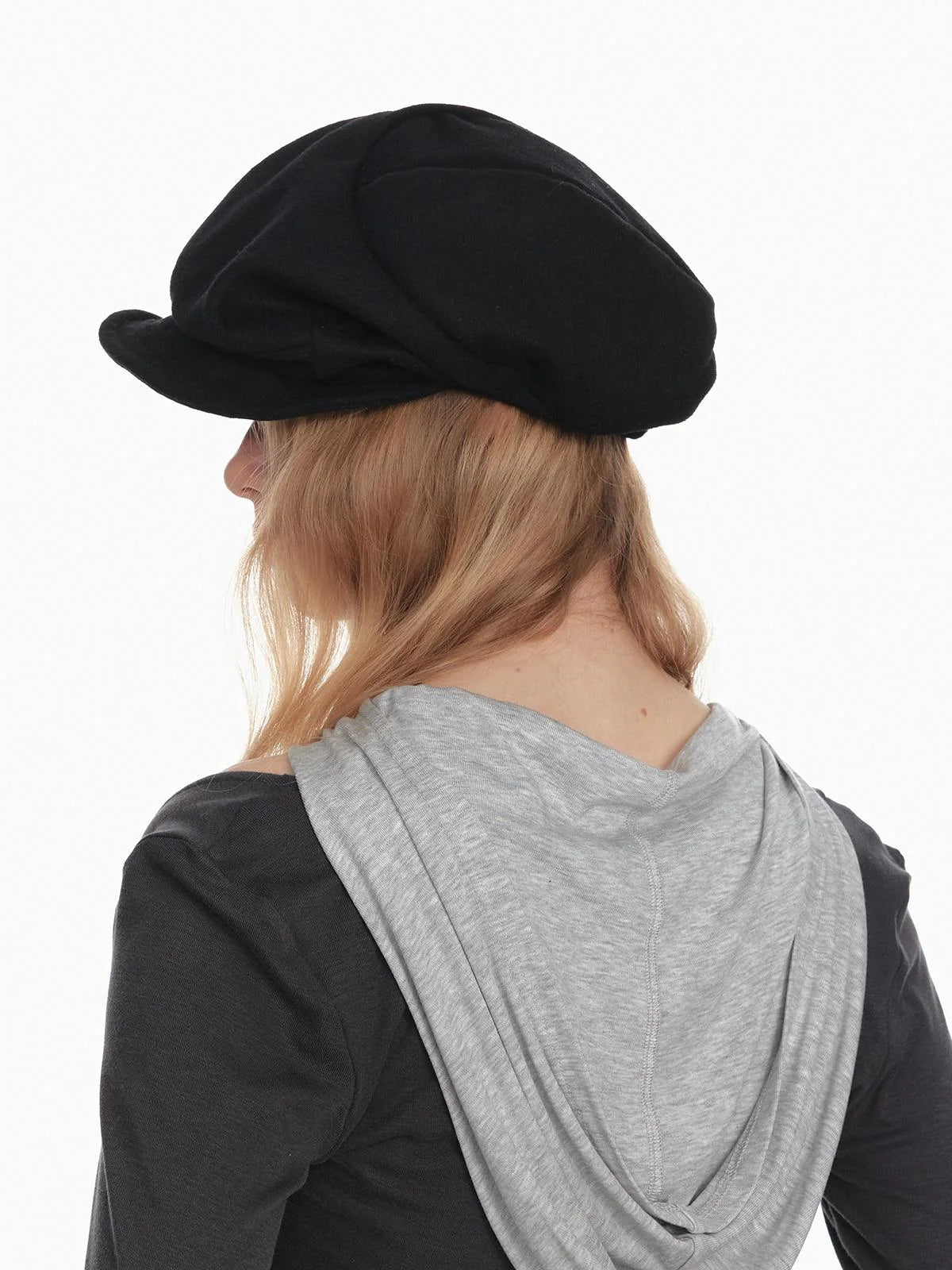 Stylish Black White Octagon Beret For Women Painter Hat