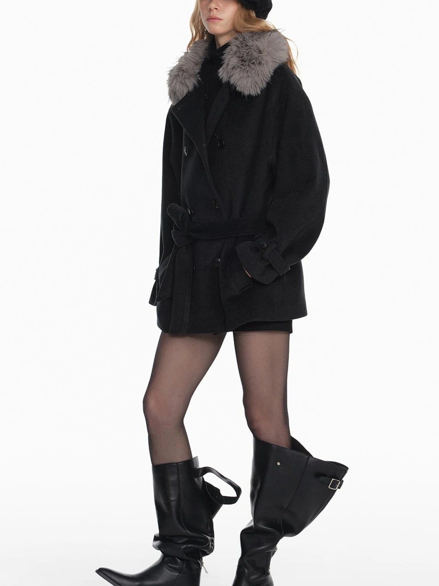 Stylish Black White Octagon Beret For Women Painter Hat