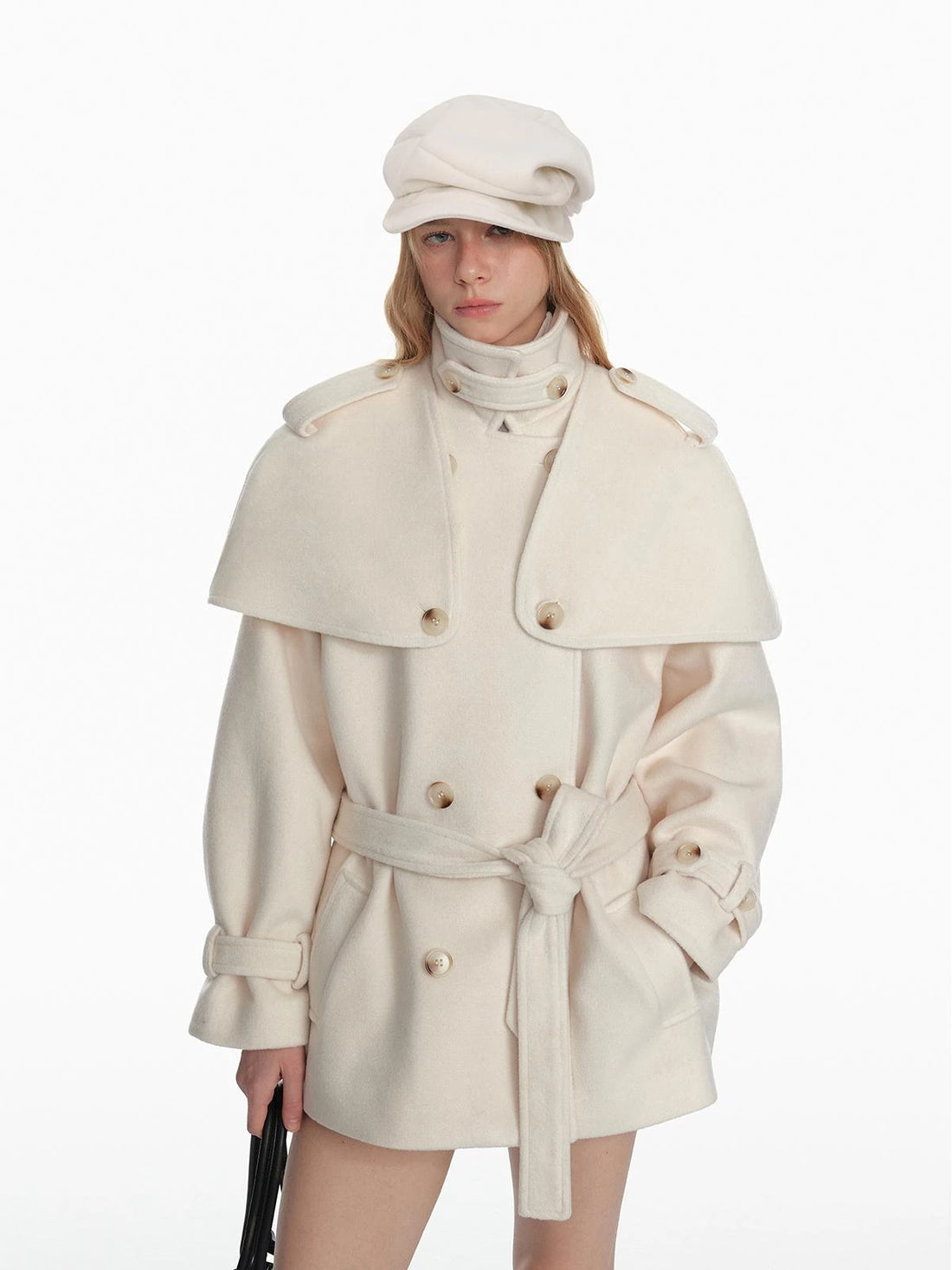 Stylish Black White Octagon Beret For Women Painter Hat