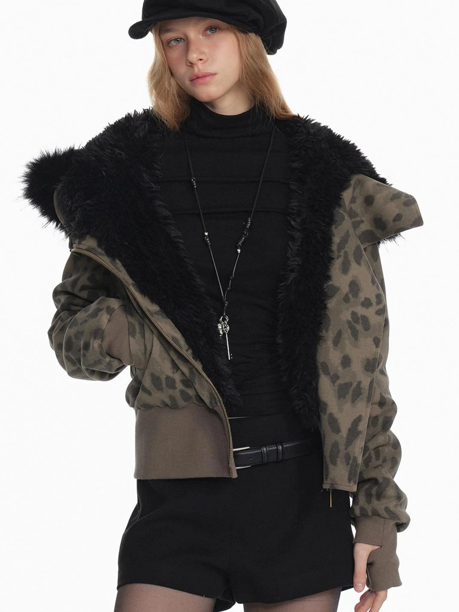 Stylish Black White Octagon Beret For Women Painter Hat