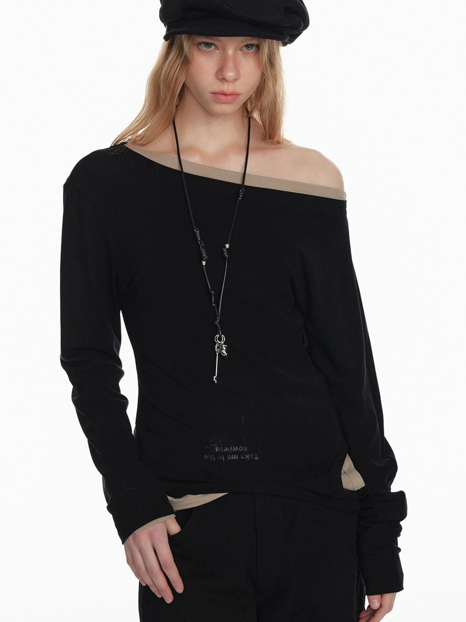 Stylish Black White Octagon Beret For Women Painter Hat