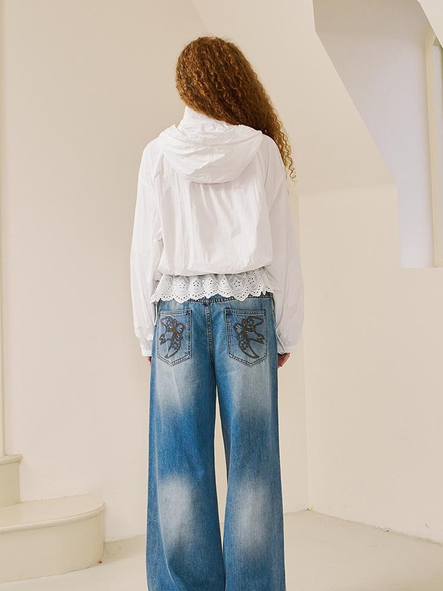 DIDDI MODA Summer Breeze Lace Trim Sun Protection Hoodie Shorts Set