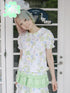 Frufru Gulu Summer Clover Print Cotton Shirt For Girls White Loose Fit