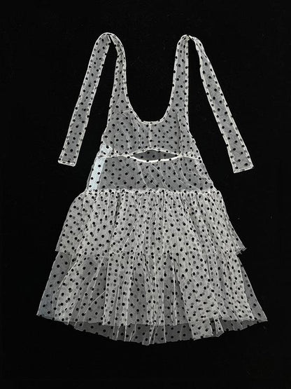 Ttsunami Summer Dot Backless Layered Dress