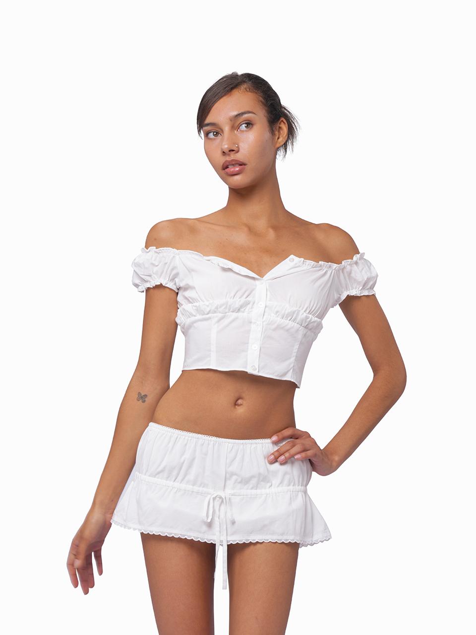 SweetChilling Summer Farmhouse Style High-Waist Shirt Vest Skirt Set