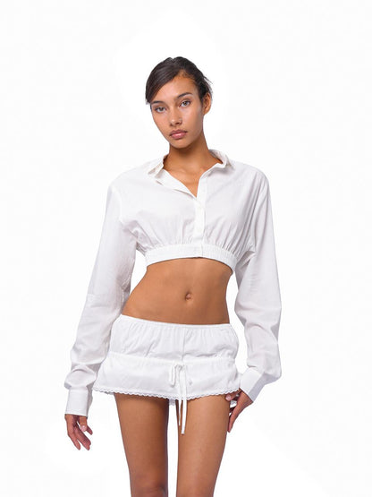 SweetChilling Summer Farmhouse Style High-Waist Shirt Vest Skirt Set