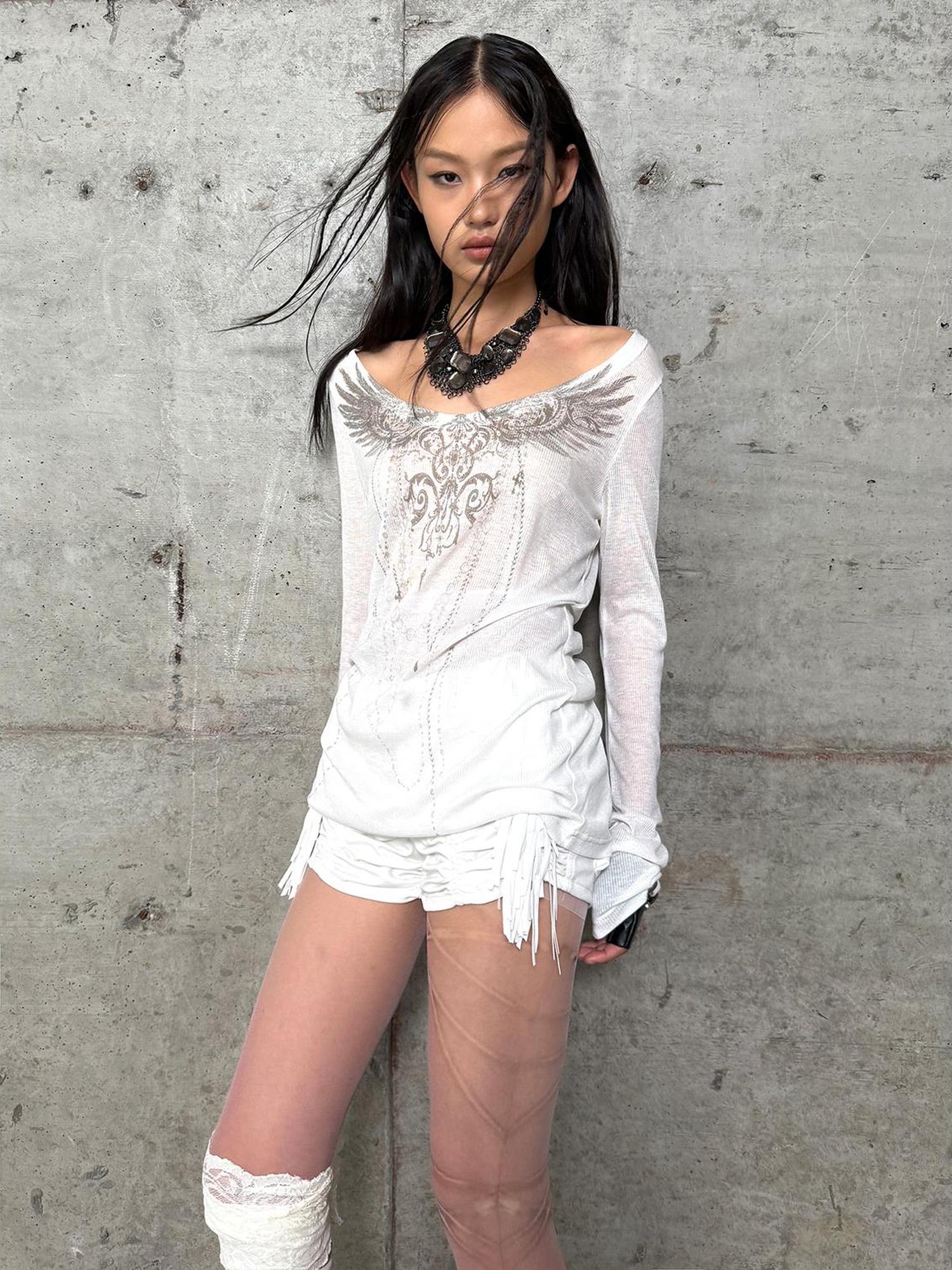 DoublePunch Summer Floral Print Slim Long Sleeve Sunshirt T-Shirt