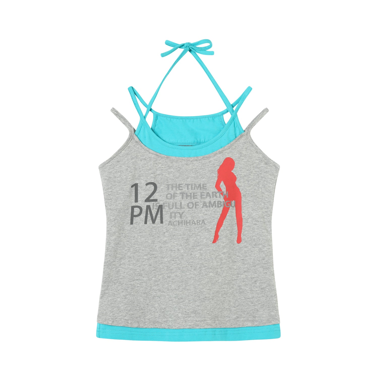Achihara Layered Double Strap Camisole With Detachable Tie