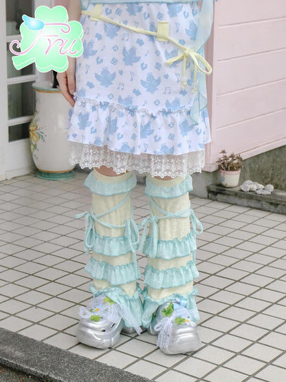Frufru Gulu Summer Lace Sweet Girl Socks Green