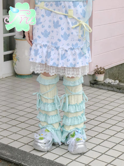 Summer Lace Sweet Girl Socks Green