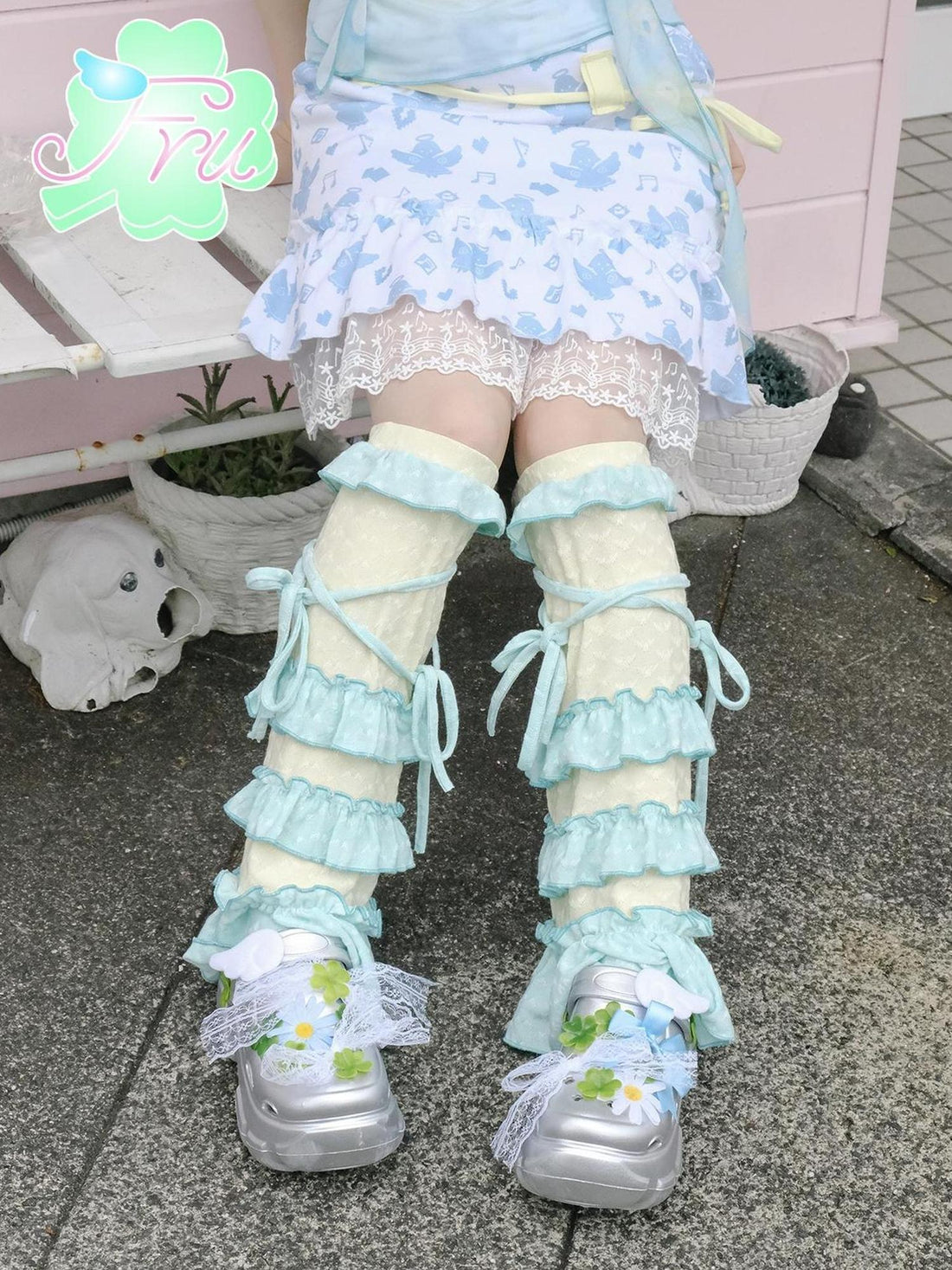 Frufru Gulu Summer Lace Sweet Girl Socks Green
