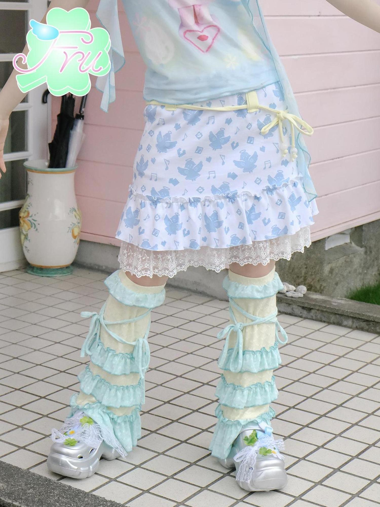 Frufru Gulu Summer Lace Sweet Girl Socks Green