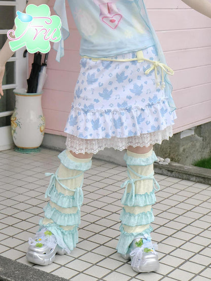 Frufru Gulu Summer Lace Sweet Girl Socks Green