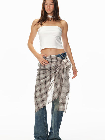 STRIKE A POSE Summer New Floral Print Brown White Scarf For Women