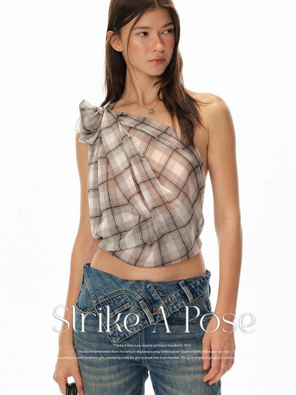 Summer New Floral Print Brown White Scarf For Women