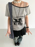 atrandom Summer Sleeveless Off Shoulder Color Block T-Shirt