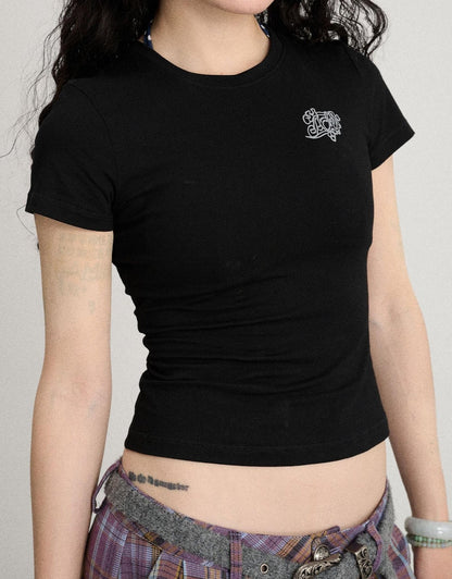 Achihara Summer Slim Fit Waist Defining Cotton T Shirt