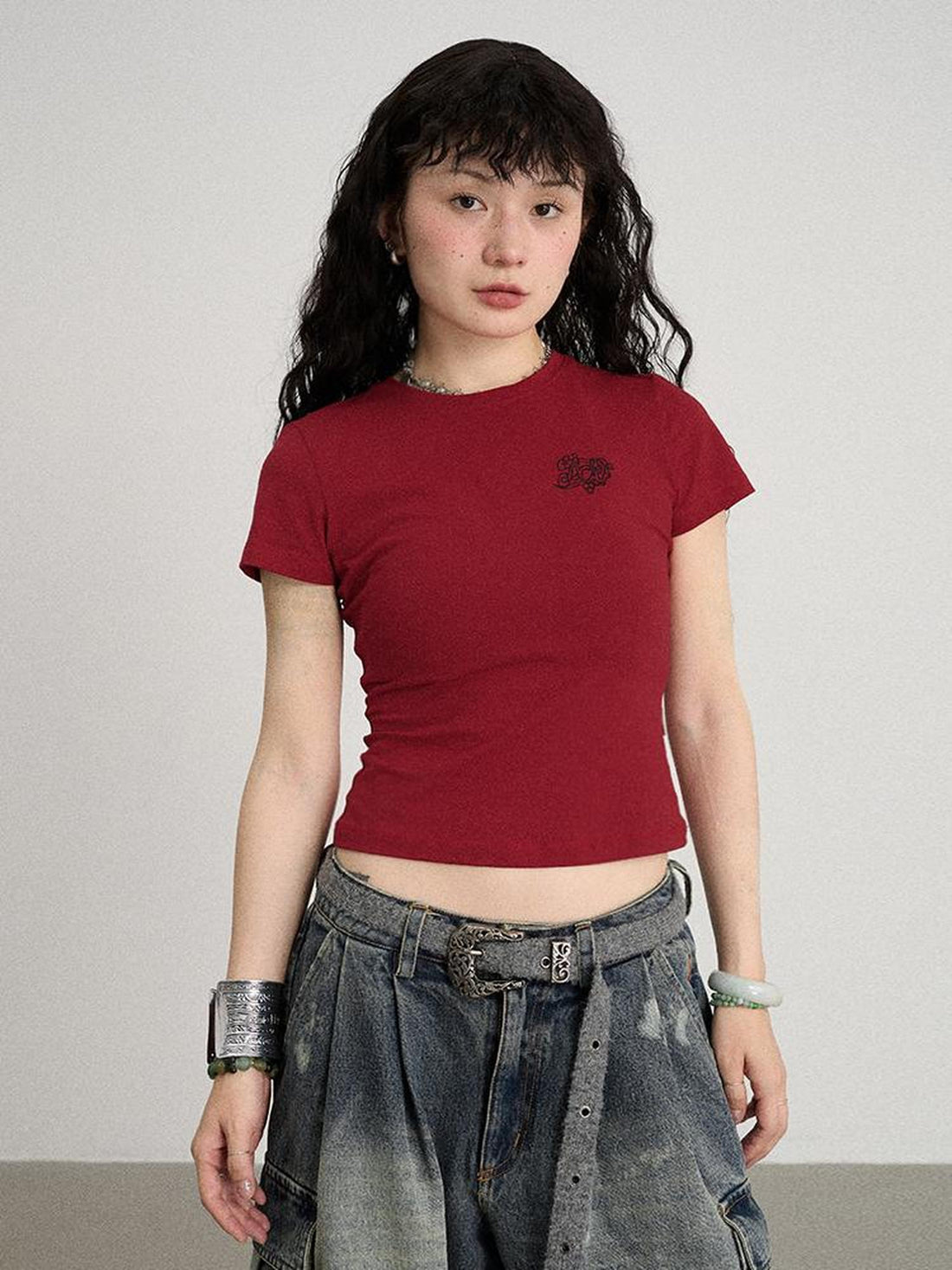 Achihara Summer Slim Fit Waist Defining Cotton T Shirt